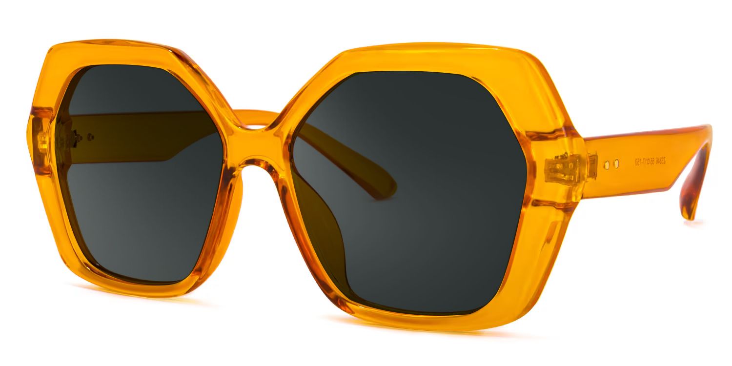 Piper Plastic Earthy-Yellow Geometric Frame Sunglasses | ZEELOOL1