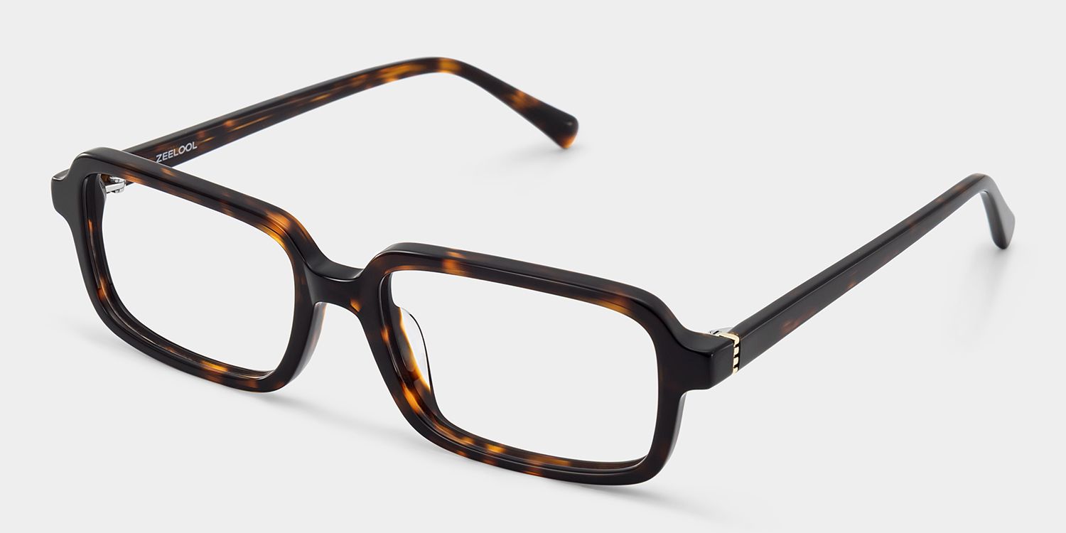 Danielle Matte Brown Tortoise Rectangle Glasses | ZEELOOL