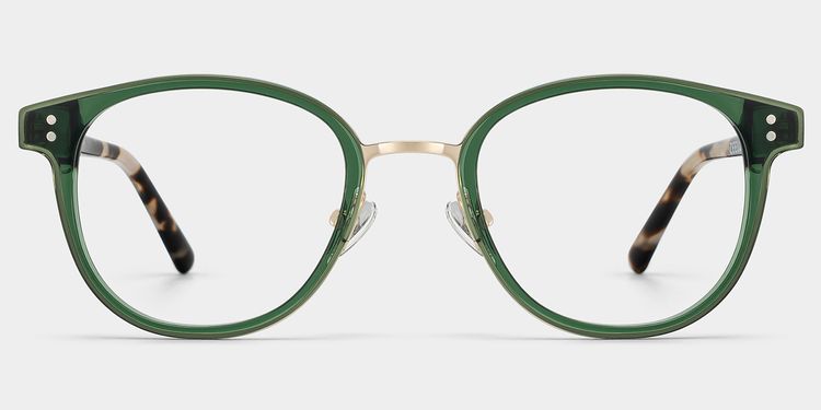 Matthew Round Green Glasses