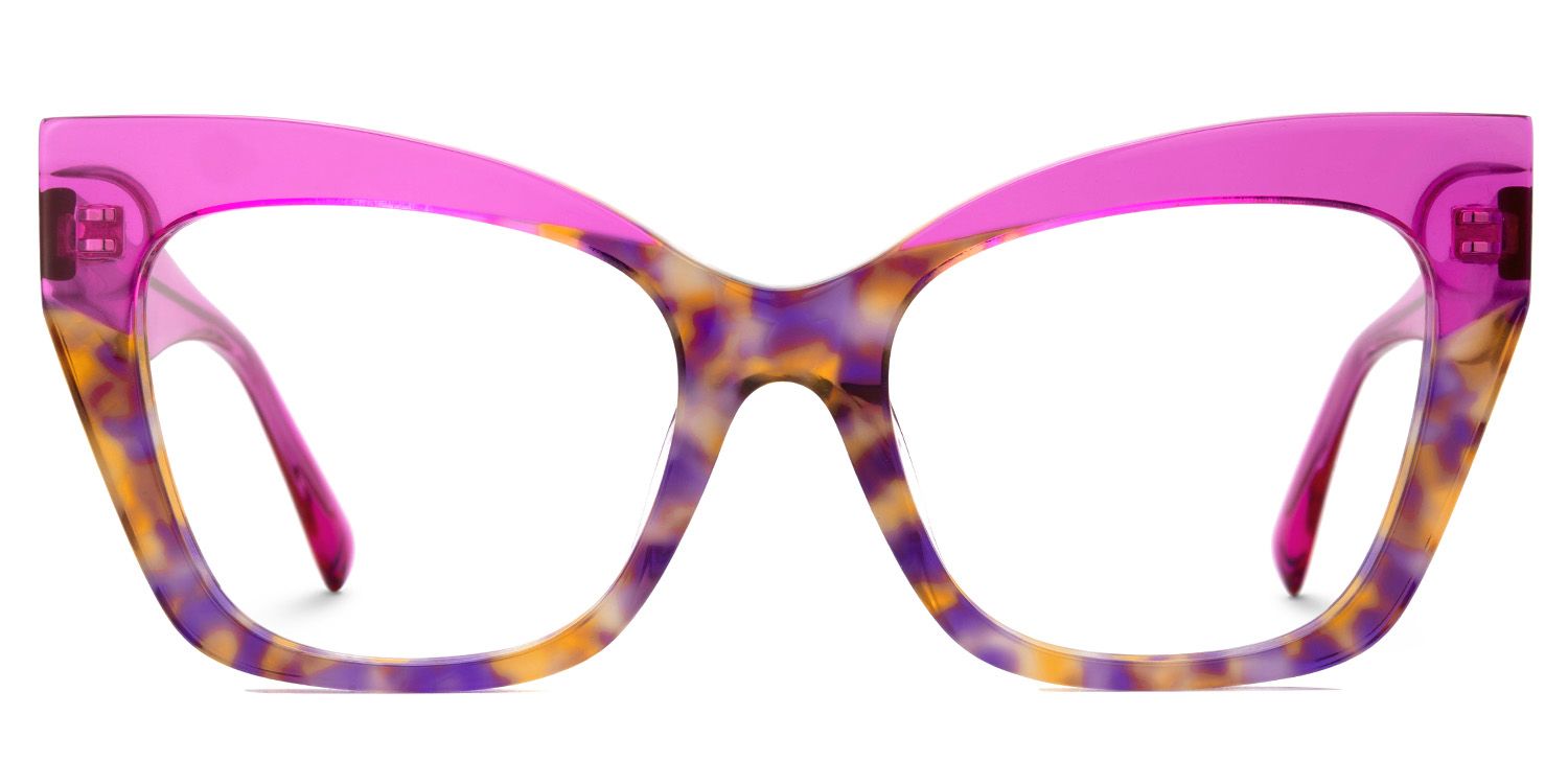 Conrad Purple and Tortoise Glasses in Cateye Wide Frame Design0