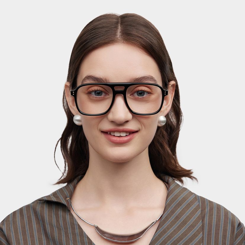 Athena Aviator Black Glasses