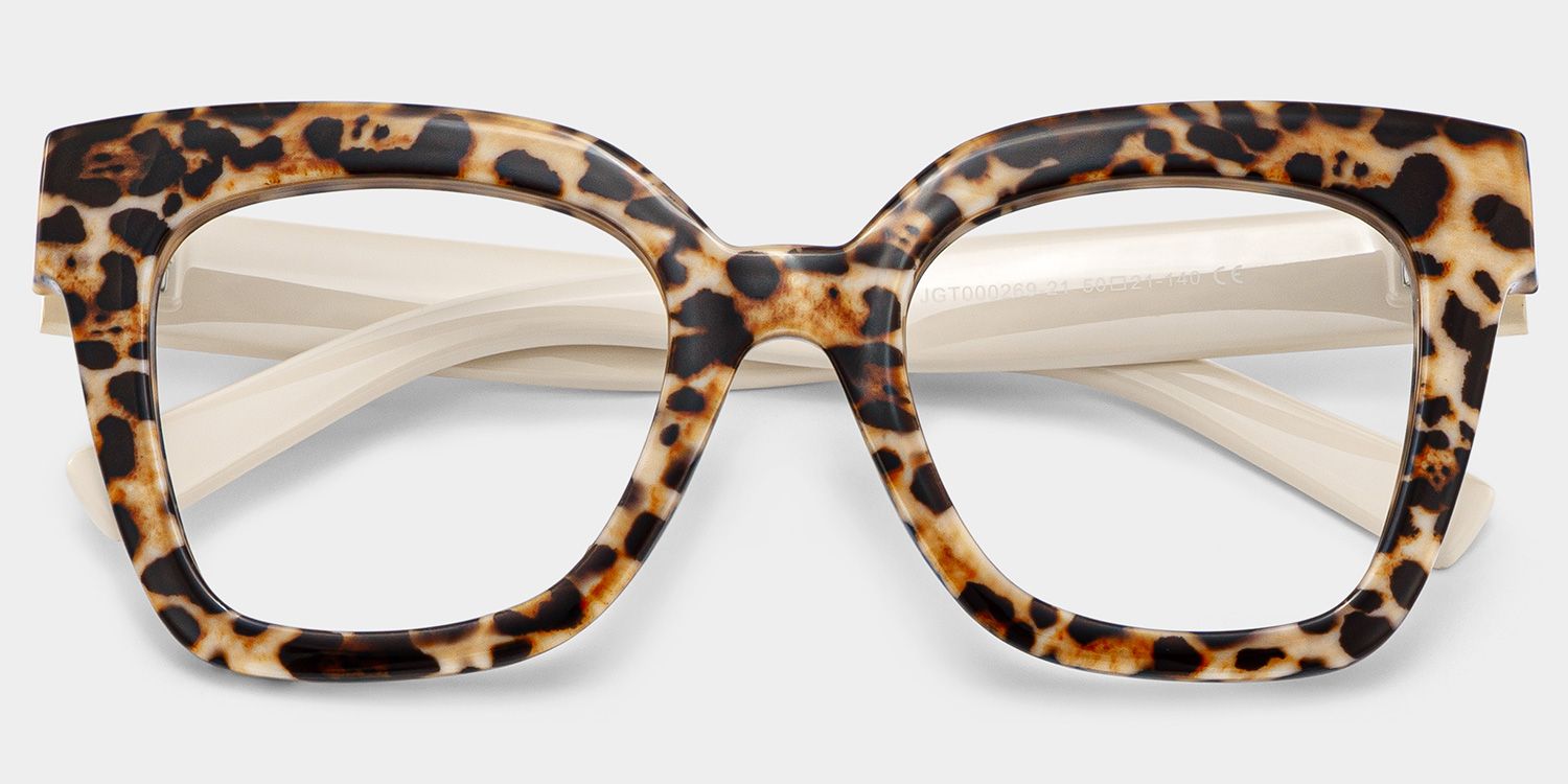 Malcolm Large Havana Glasses Frames With White Arms | Zeelool1