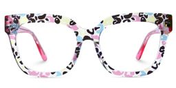 Yaniska Pink Leopard Square Glasses2