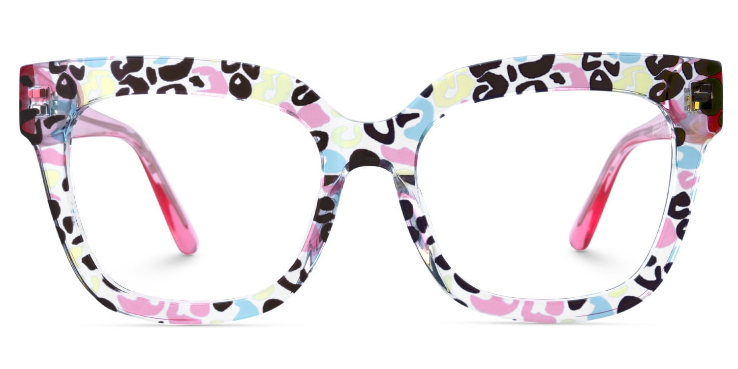 Yaniska Square Pink Leopard Glasses2