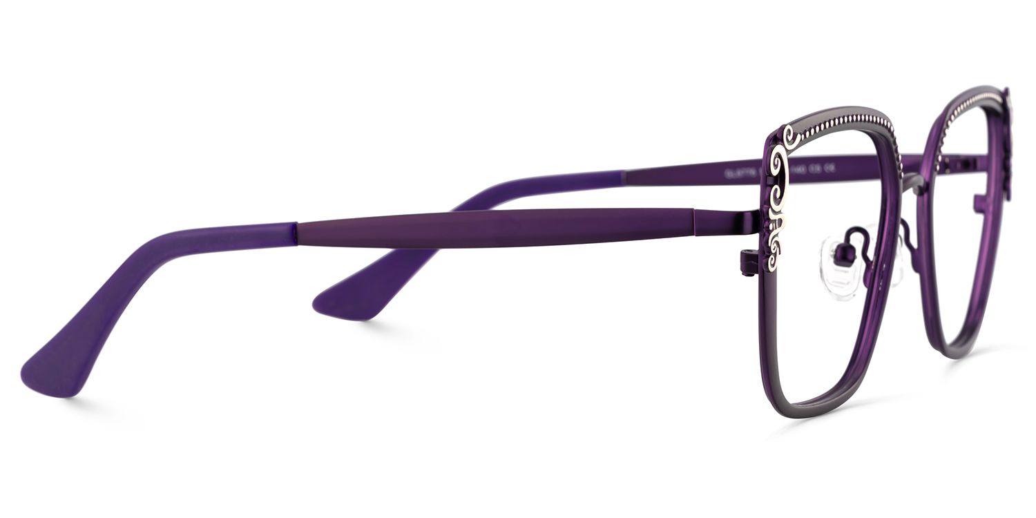 Frieze Rectangle Purple Glasses for Women | ZEELOOL1