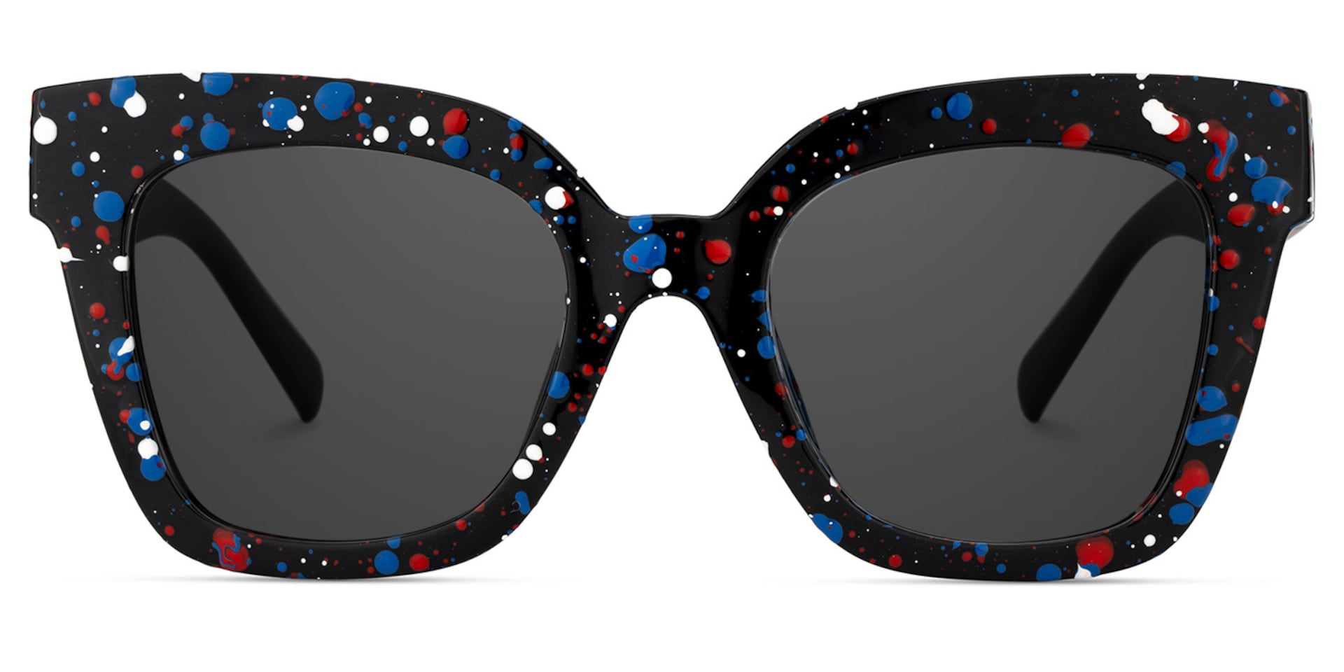 Malcolm Large Square Nerdy Glasses with Colorful Dots on The Frame0