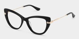 Maggie Cat eye Black Glasses3