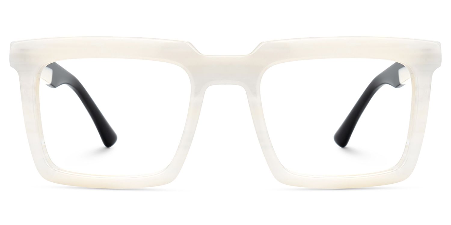 Leblanc Square White Acetate Glasses for Men | Zeelool1