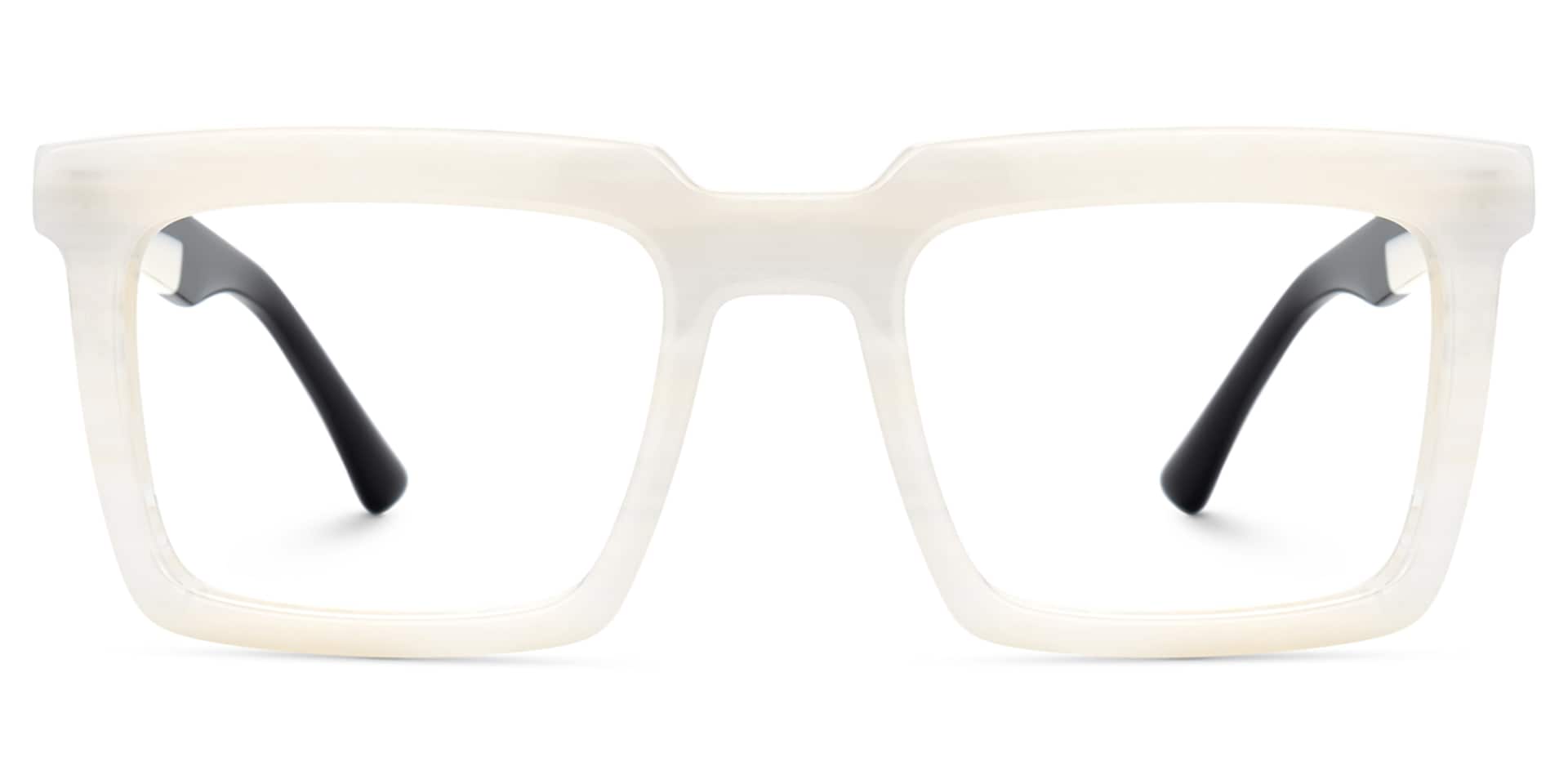 Leblanc Square White Acetate Glasses for Men | Zeelool1