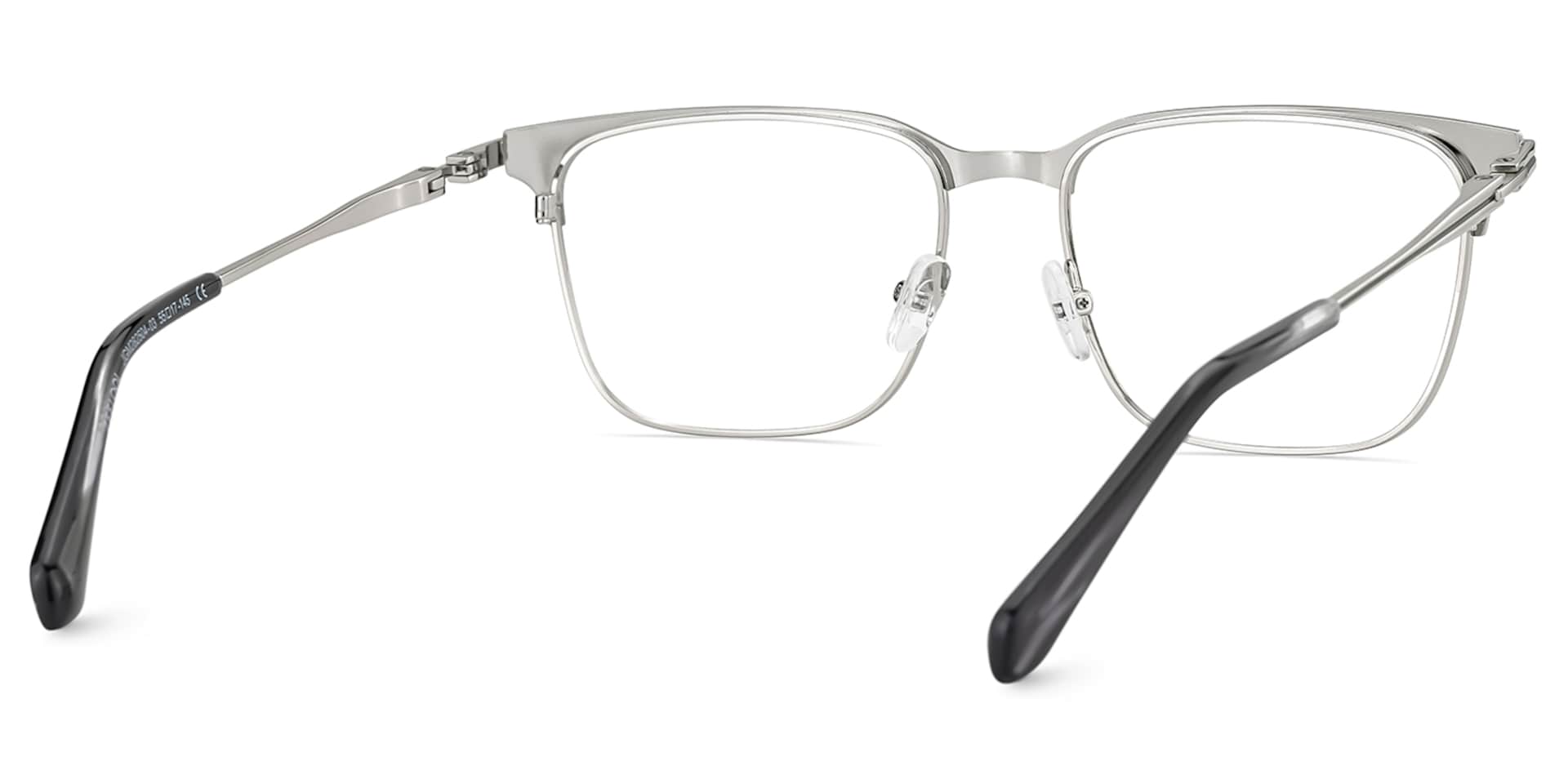 Marshall Silver Rectangle Prescription Glasses | Zeelool5