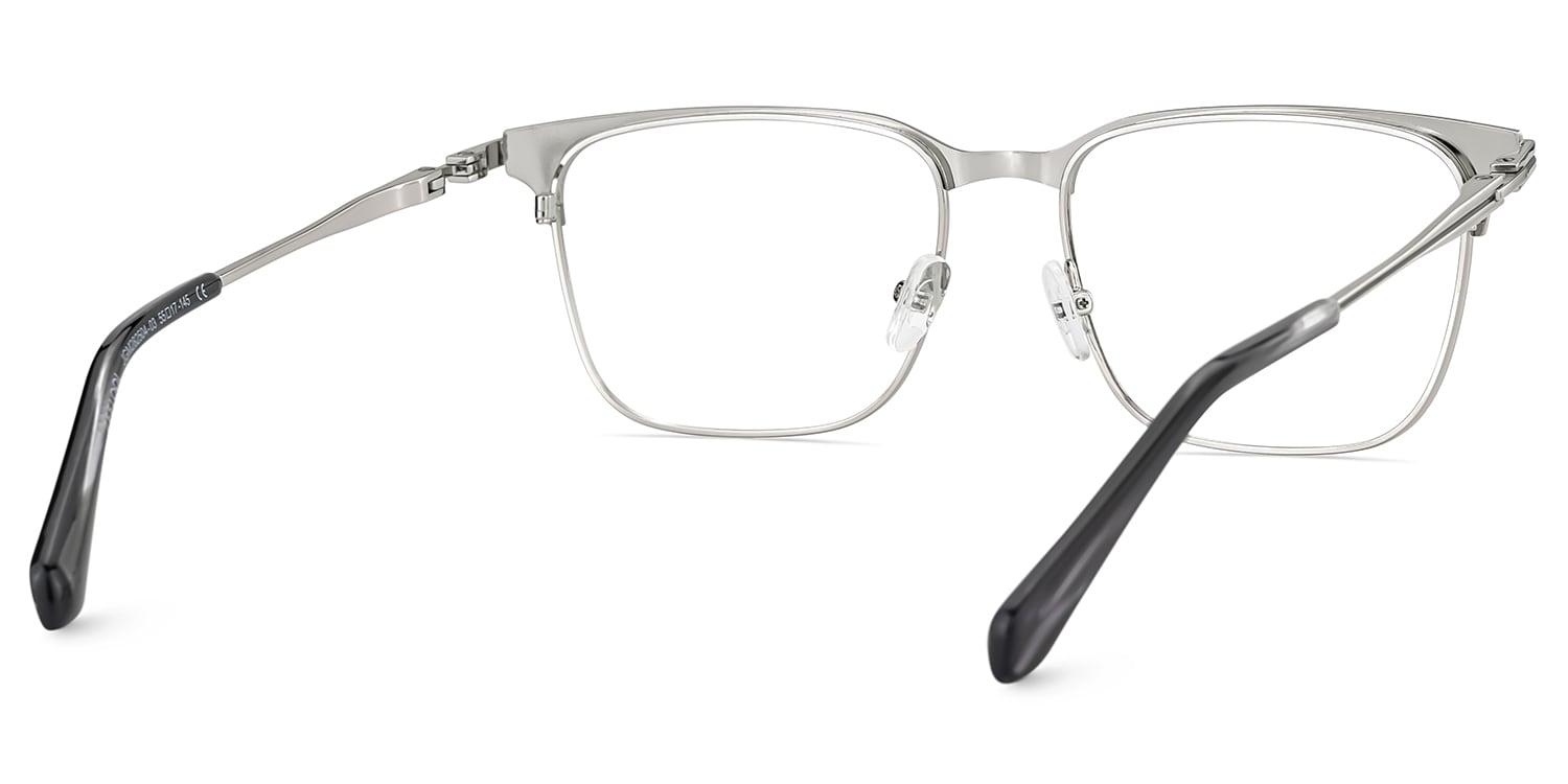 Marshall Silver Rectangle Prescription Glasses | Zeelool5