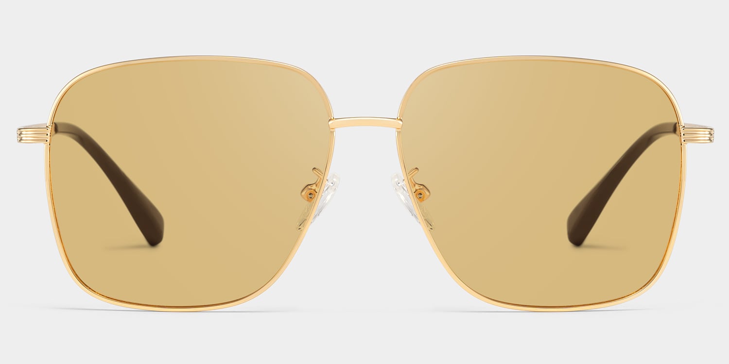 Valentina Square Gold Polarized Sunglasses