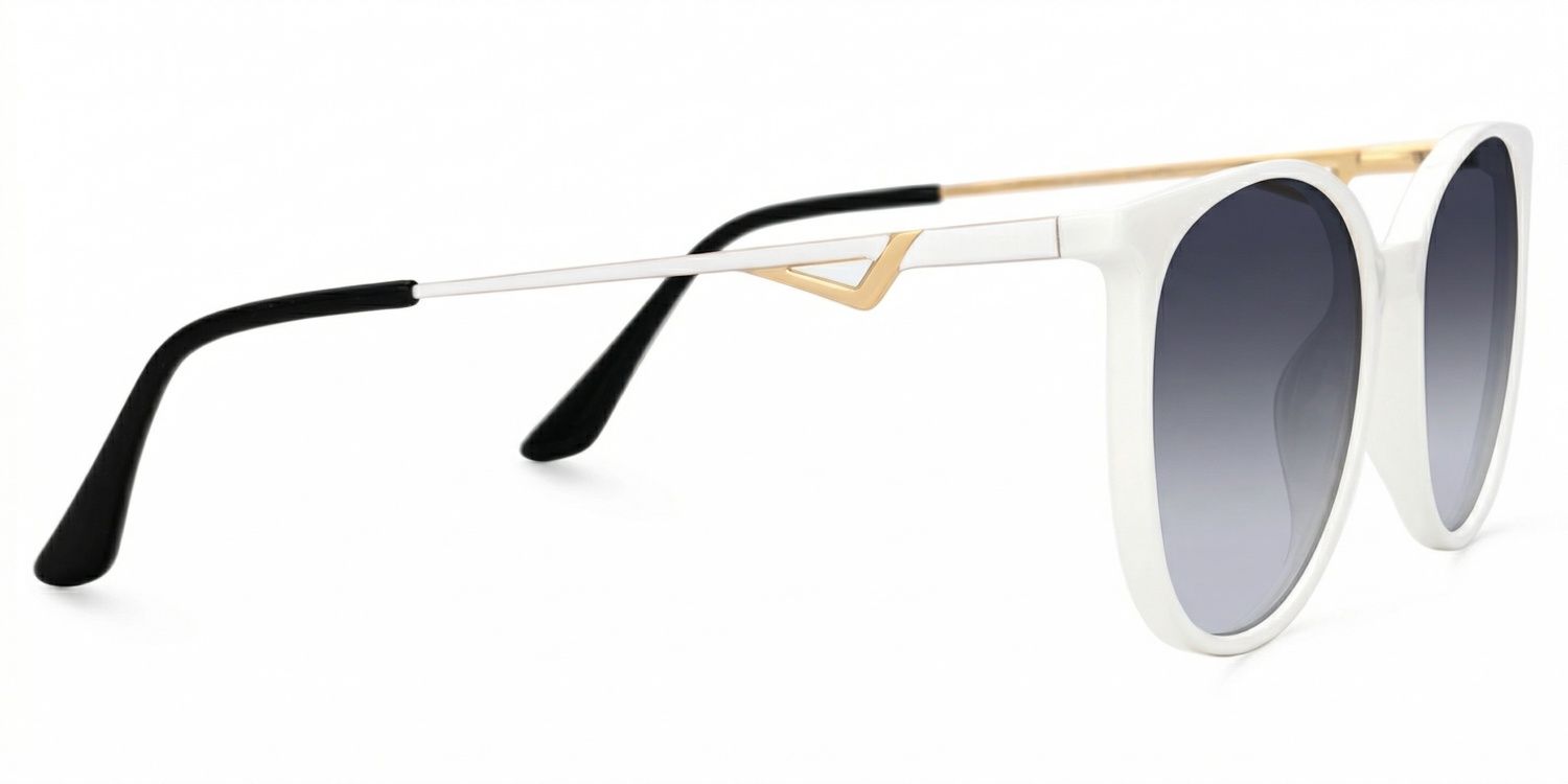 Chanty White Round Sunglasses to Frame Your Face | ZEELOOL2