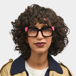 Sarah Rectangle Black Glasses0