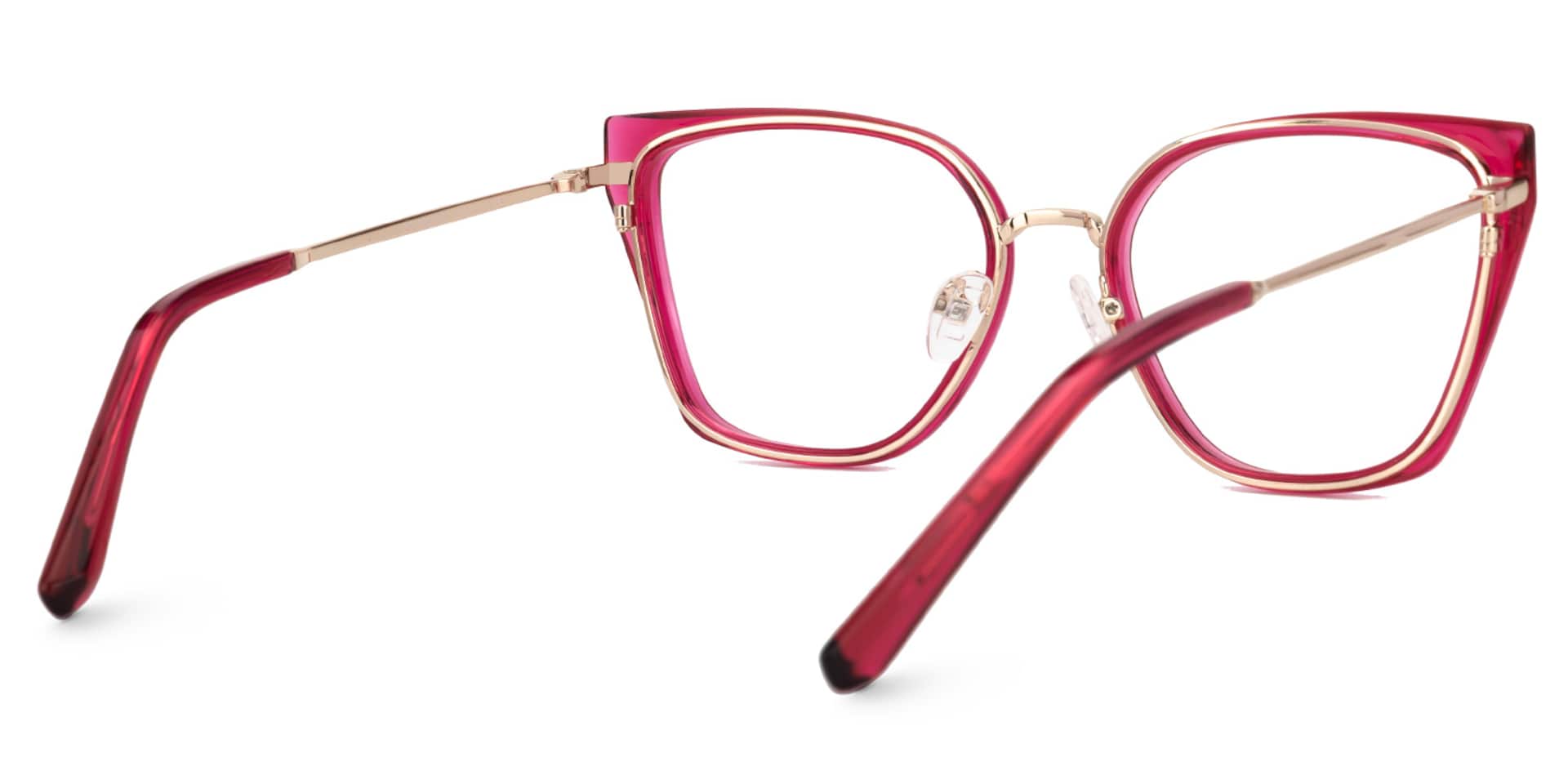 Martine Square Bright-Pink Eyeglasses and Thin Frames3