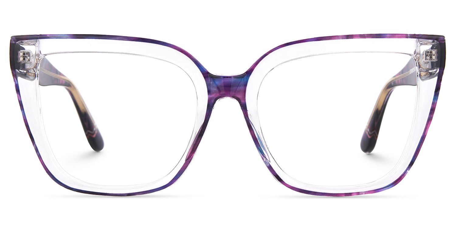 Mirta Purple Square Frame Glasses Online | Zeelool Optical0