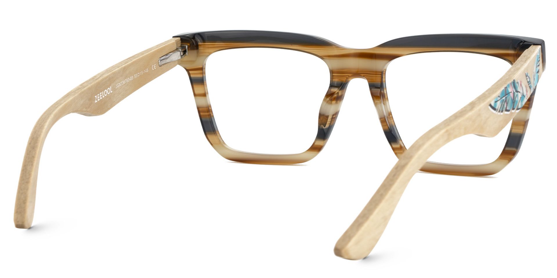 Rectangle Vintage Glasses With Wood Temples5
