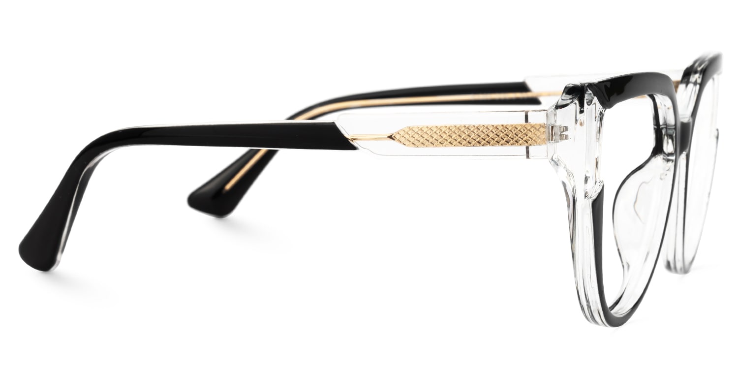 Damary Cateye Black-Crystal Glasses2