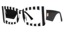 Mitia Rectangle  Zebra Print Black-White Glasses1