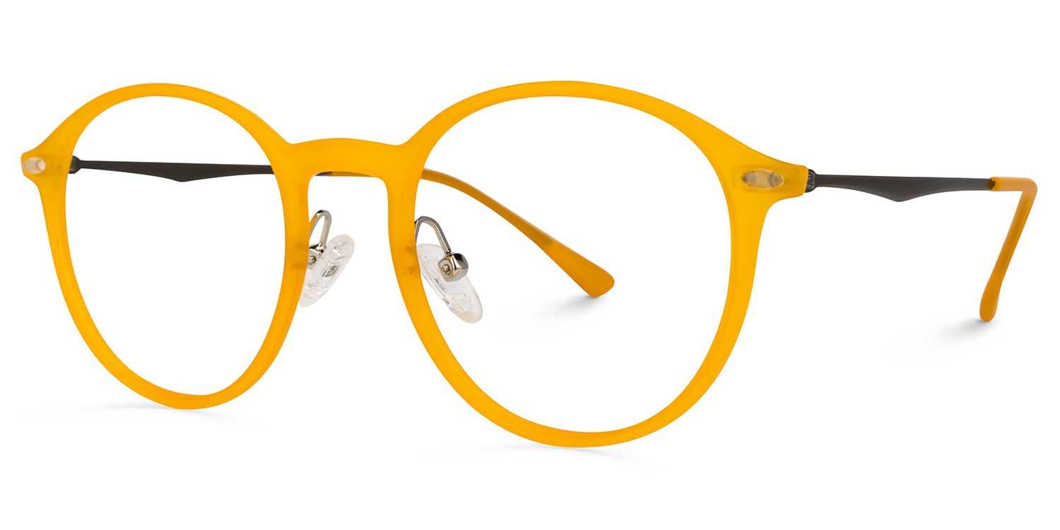 Dolores Round Yellow Glasses1