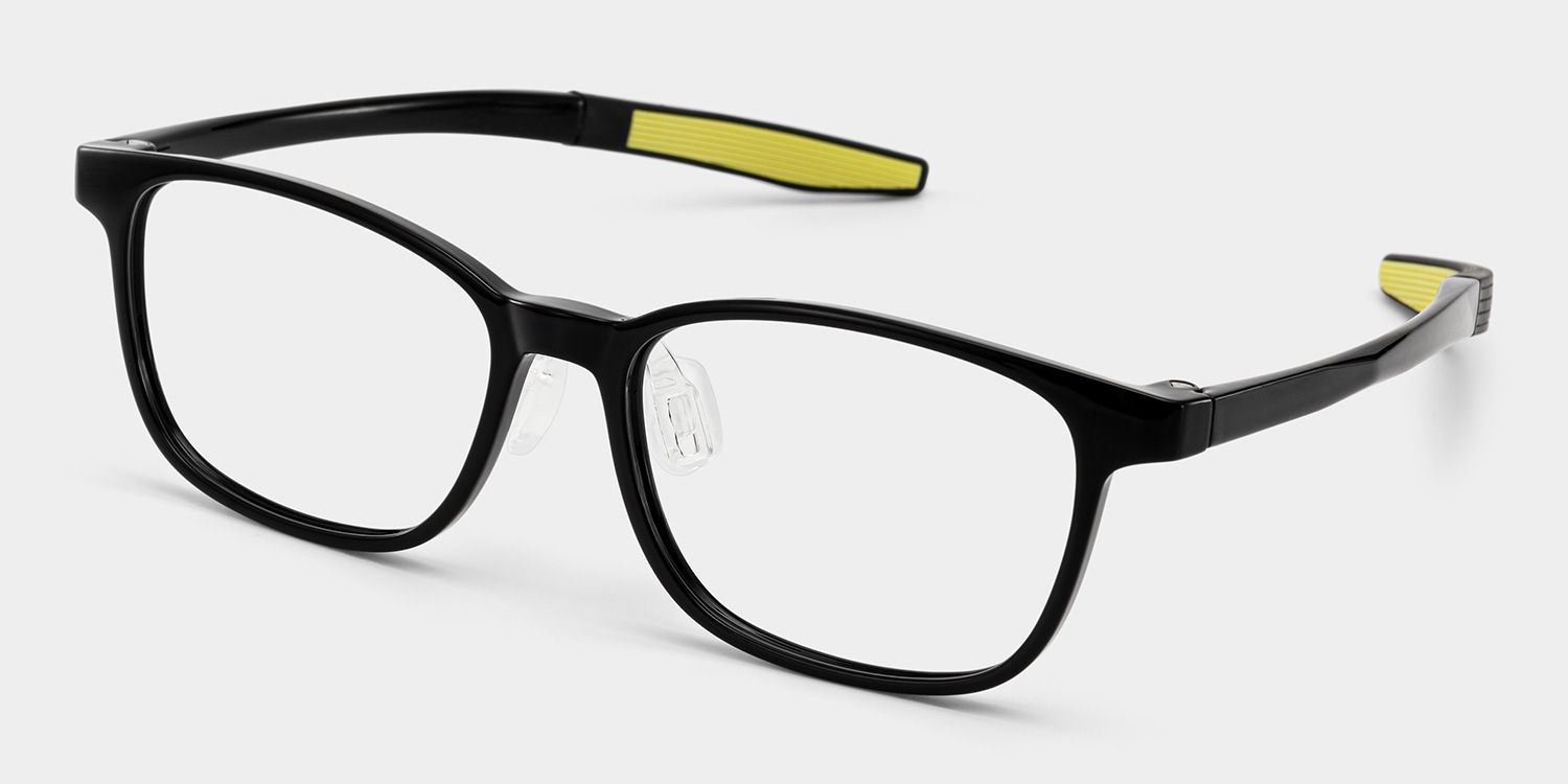 Alexis Rectangle Black Glasses2