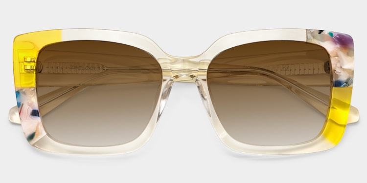 Palma Square Yellow Sunglasses