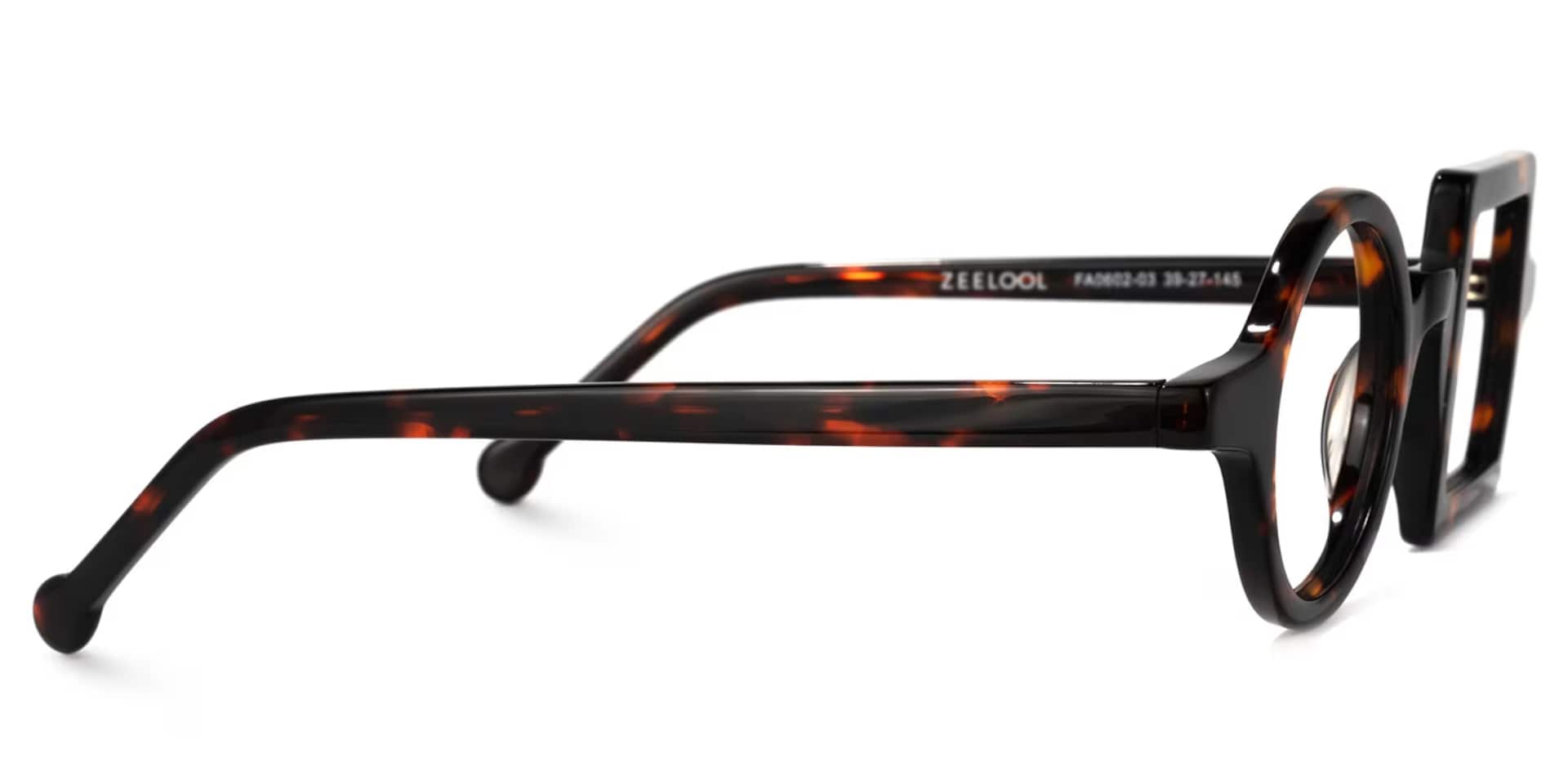 Paola Tortoise Asymmetric Square Circle Glasses2