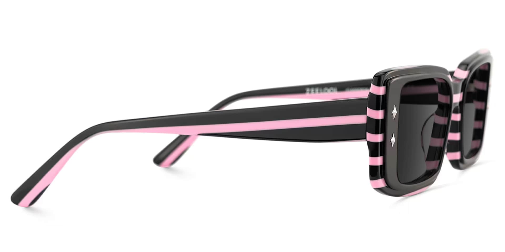 Women's Rectangle Eyeglasses Frames With Black and Pink Color3