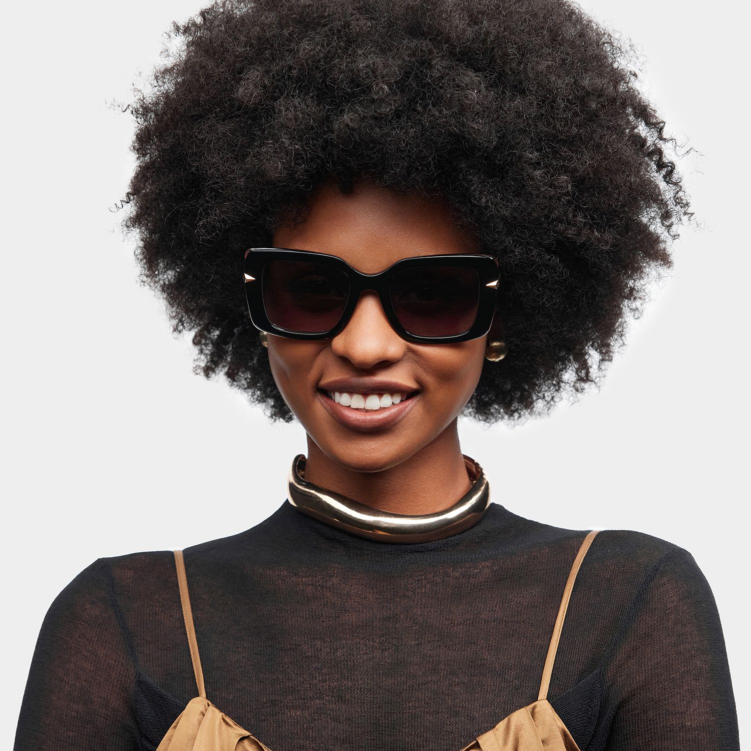 Neon Square Black Polarized Sunglasses0