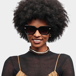 Neon Square Black Polarized Sunglasses0