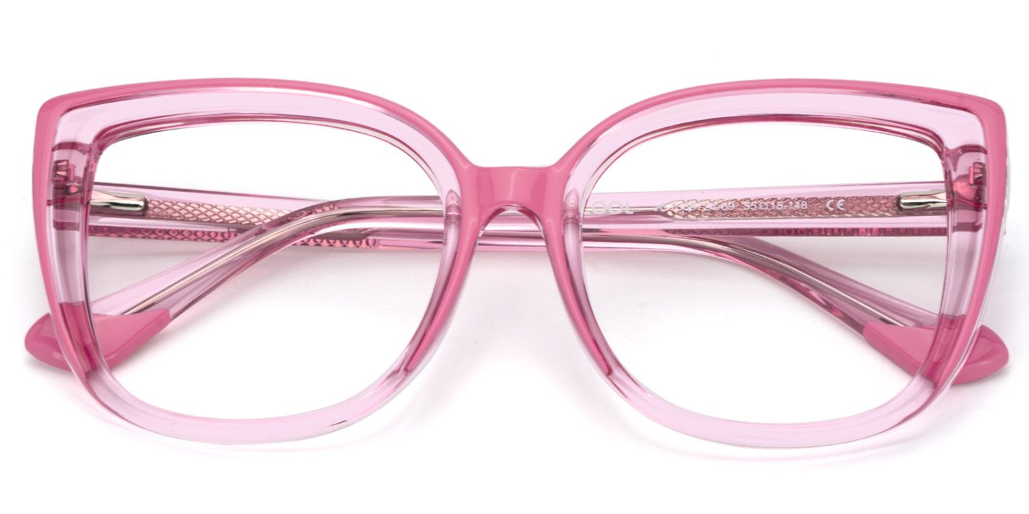 Cateye Pink Frame Blue Light Blocking Glasses1