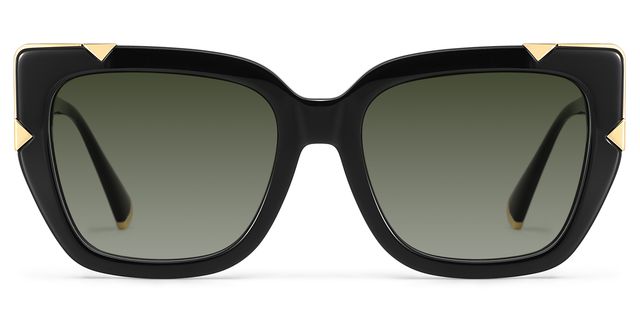 Refined black cat-eyes with a timeless elegance.