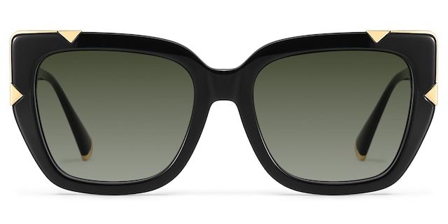 Refined black cat-eyes with a timeless elegance.