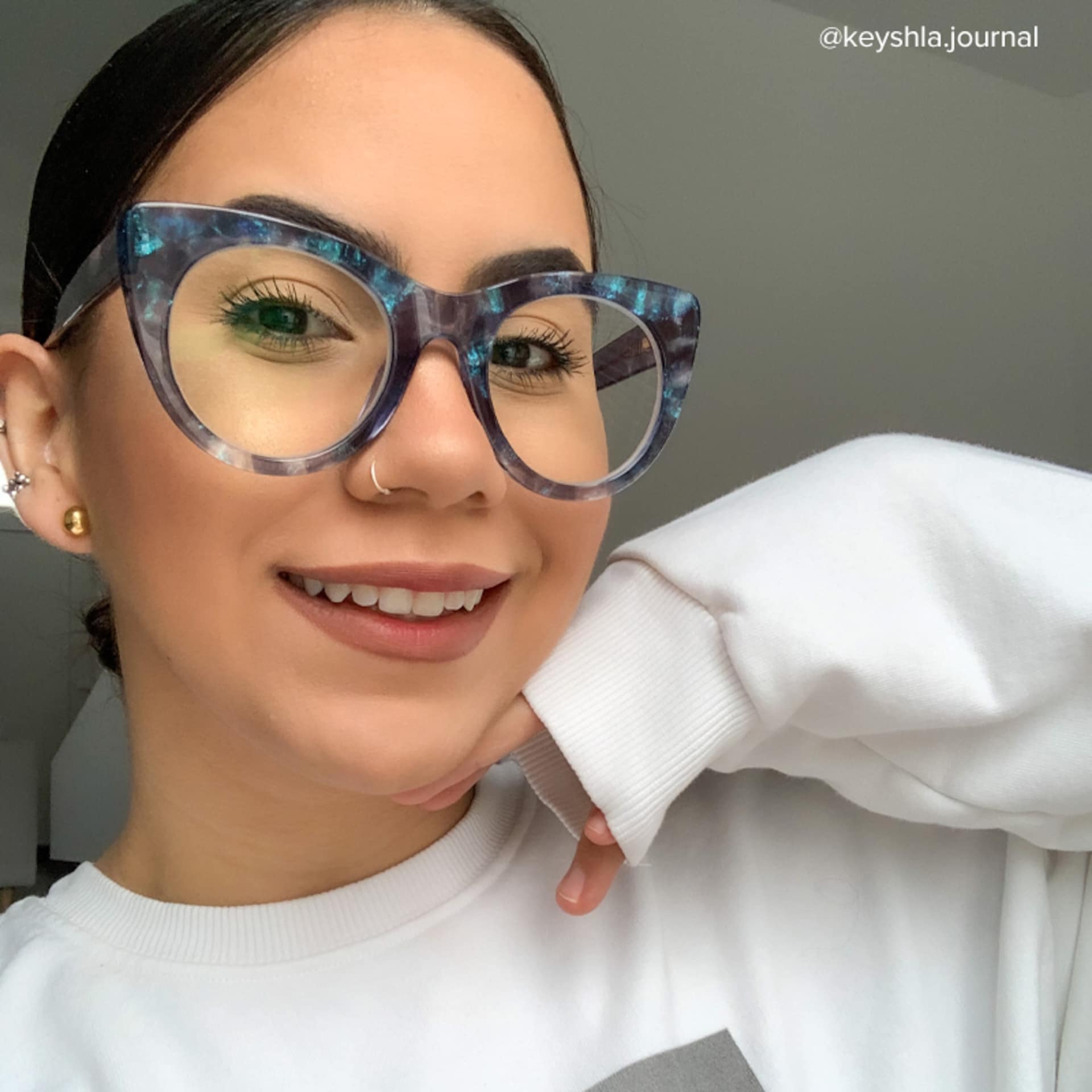 Starry Cateye Blue Frame Glasses | Zeelool Optical8