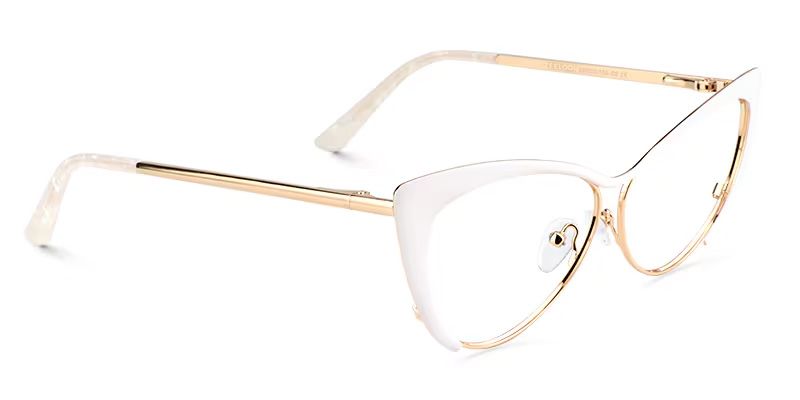 Ellen Cateye White Wire Frame Glasses and Eyeglasses3