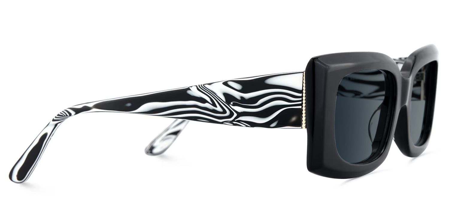 Orduno Rectangle Black Prescription Sunglasses | ZEELOOL3