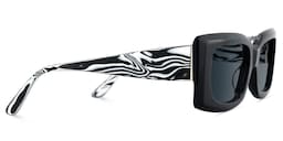 Orduno Rectangle Black Sunglasses3