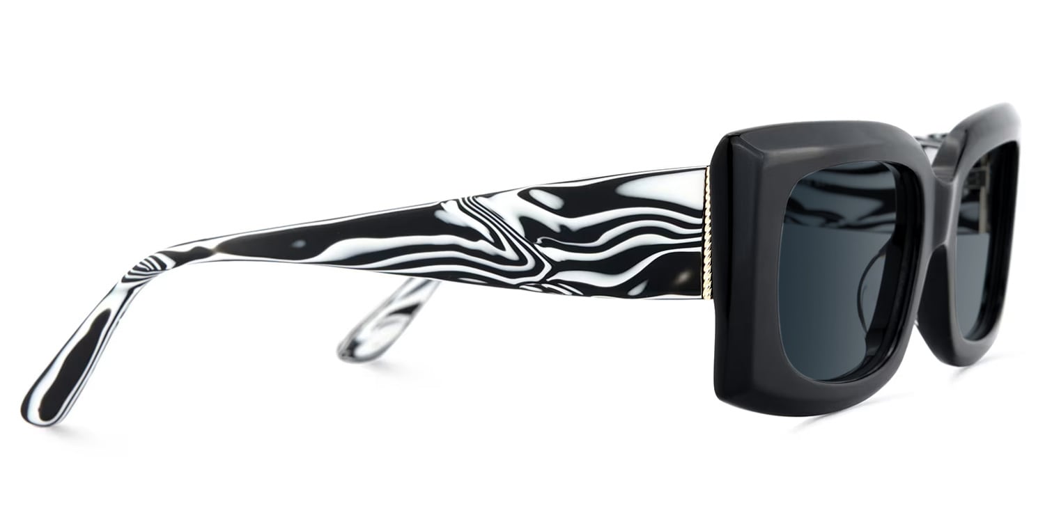 Orduno Rectangle Black Sunglasses3