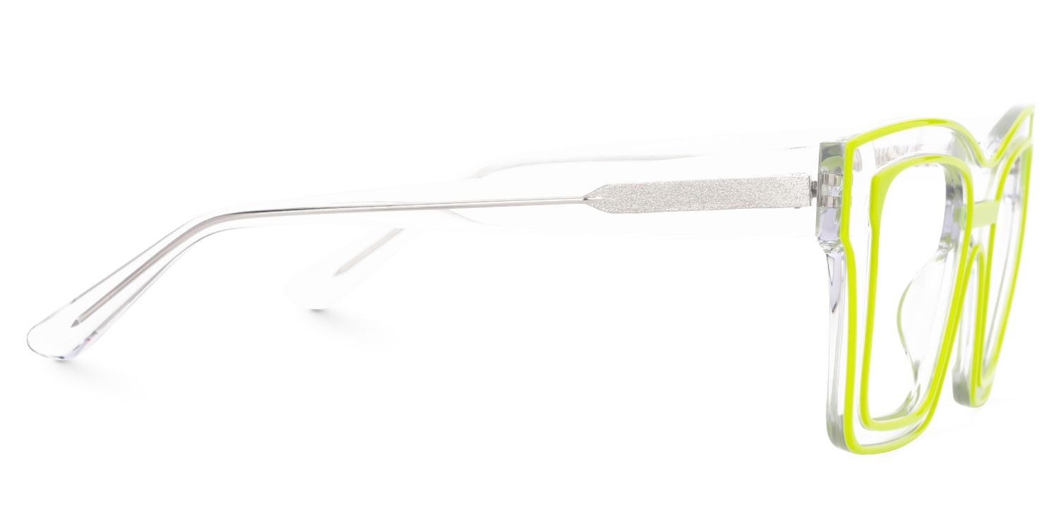 Legette Designer Eyeglasses in Square Yellow Frame2