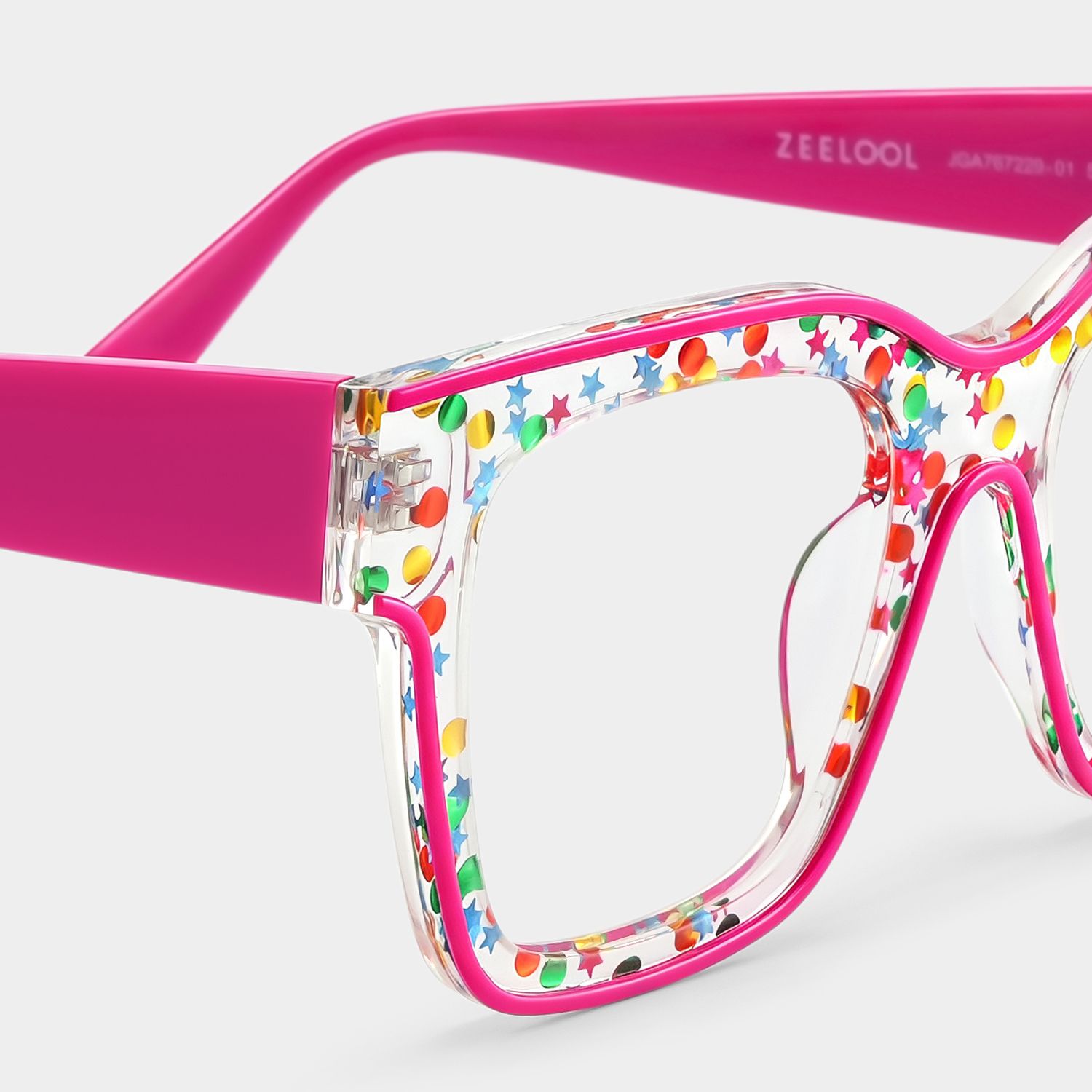 Zerica Eyeglasses in Square Red Rose Eyeglasses | Zeelool6