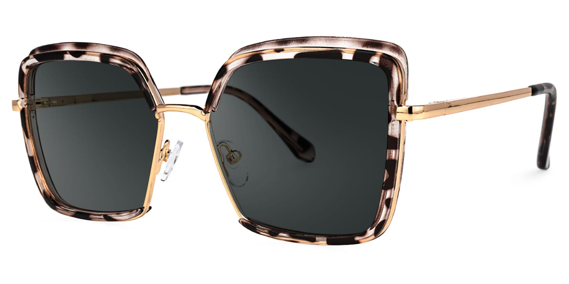 Cordaro Square Clear Tortoise Shell Sunglasses with Nose Pads1