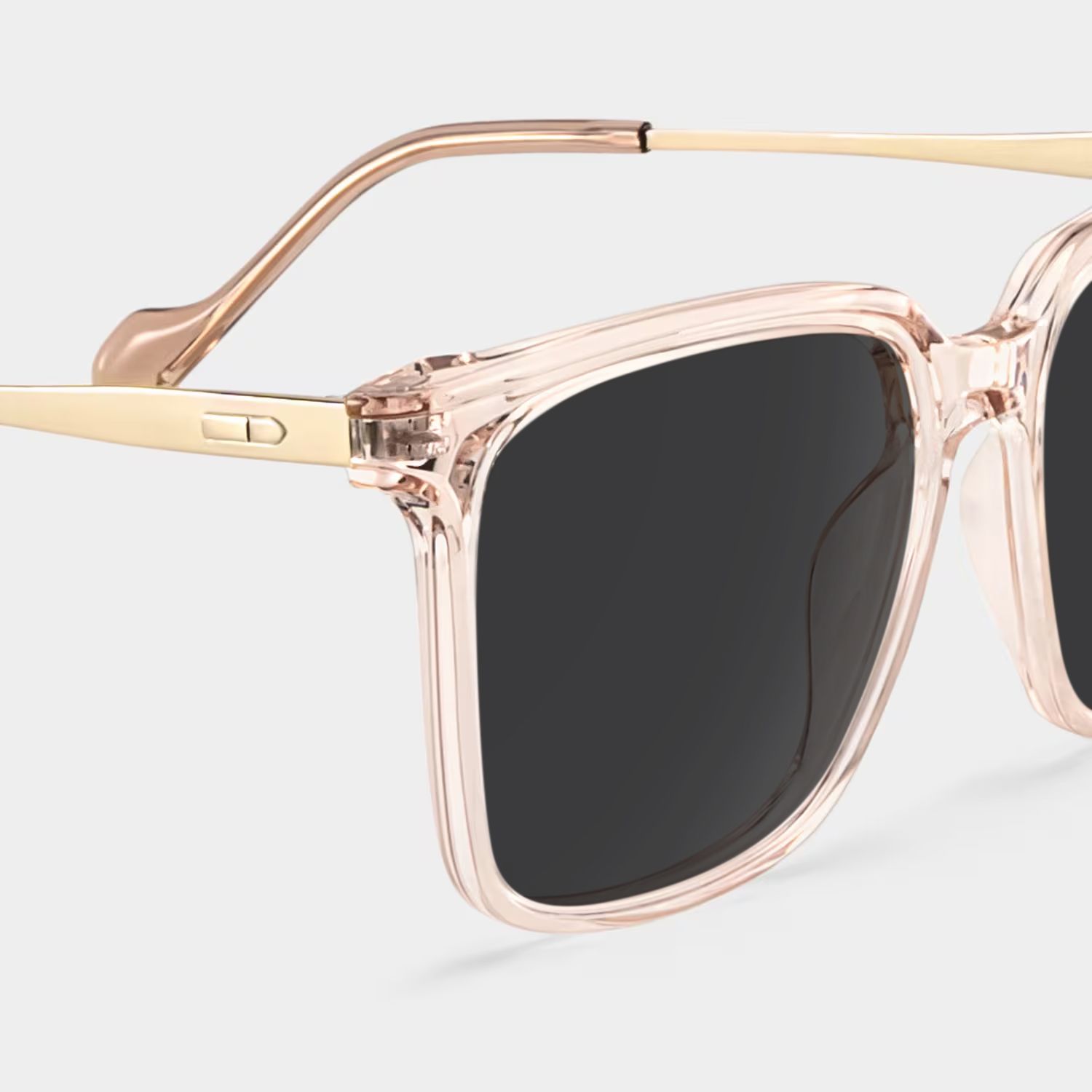 Thin Beige Frame Glasses With Square Shape4