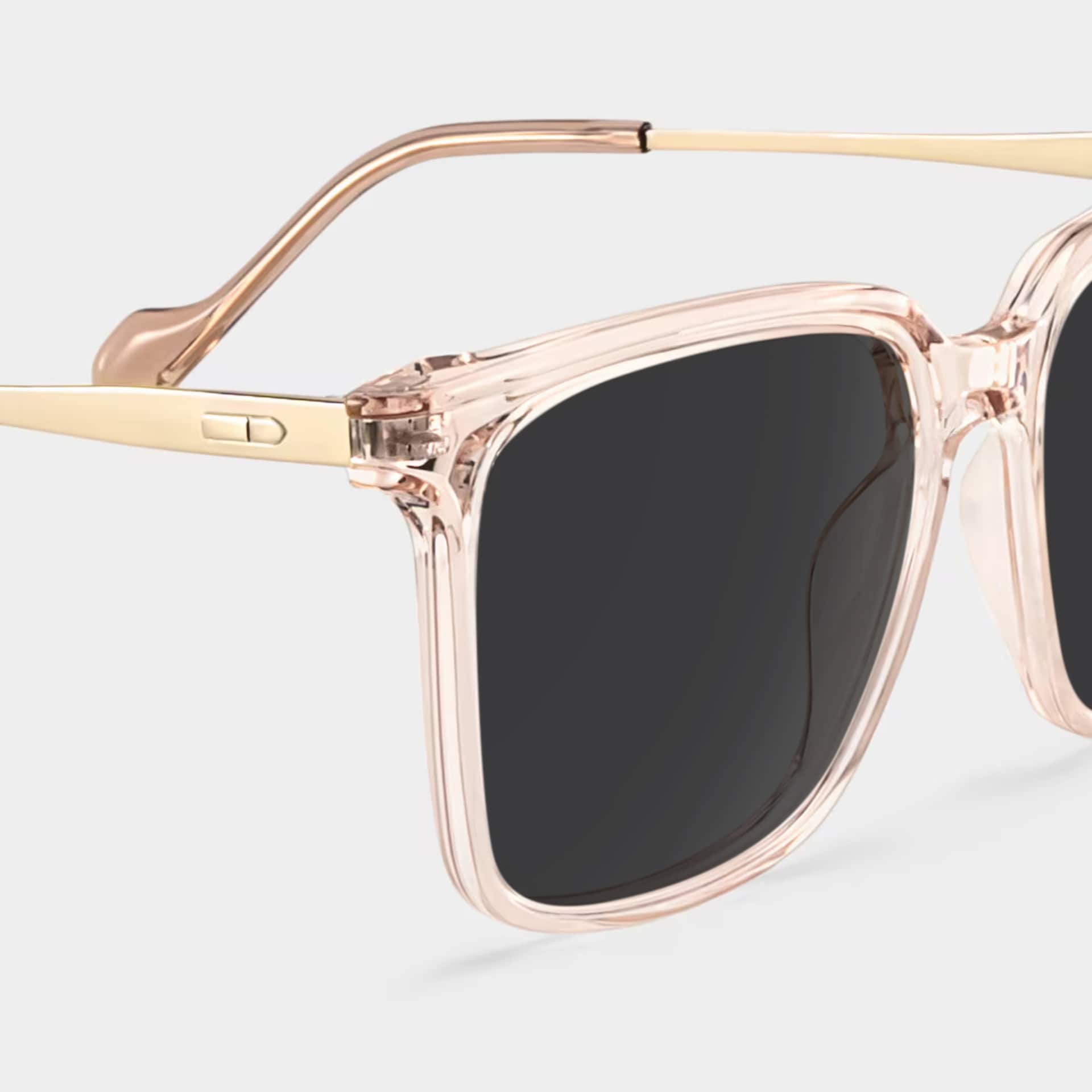 Thin Champagne Frame Glasses With Square Shape4