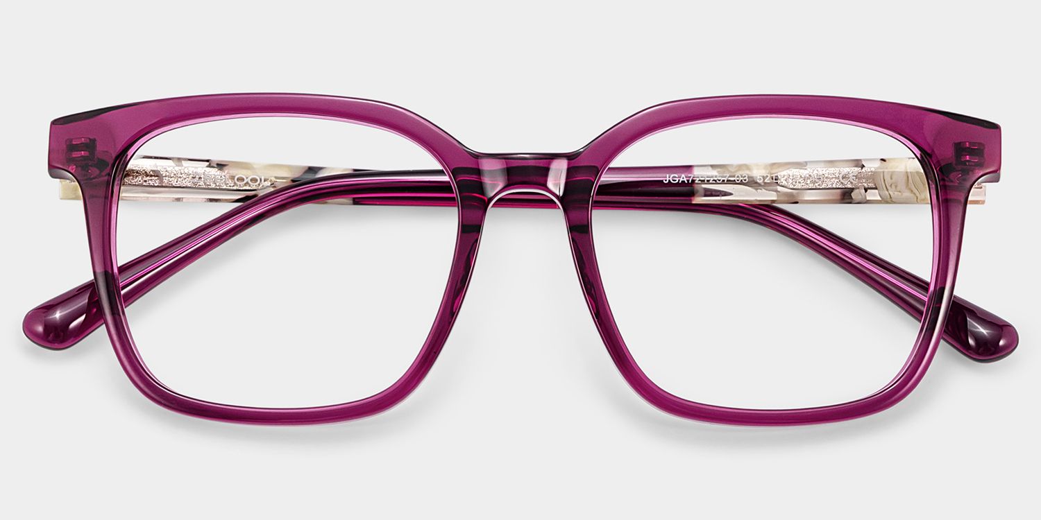 Freya Red Square Acetate Frame Glasses for Women | ZEELOOL2