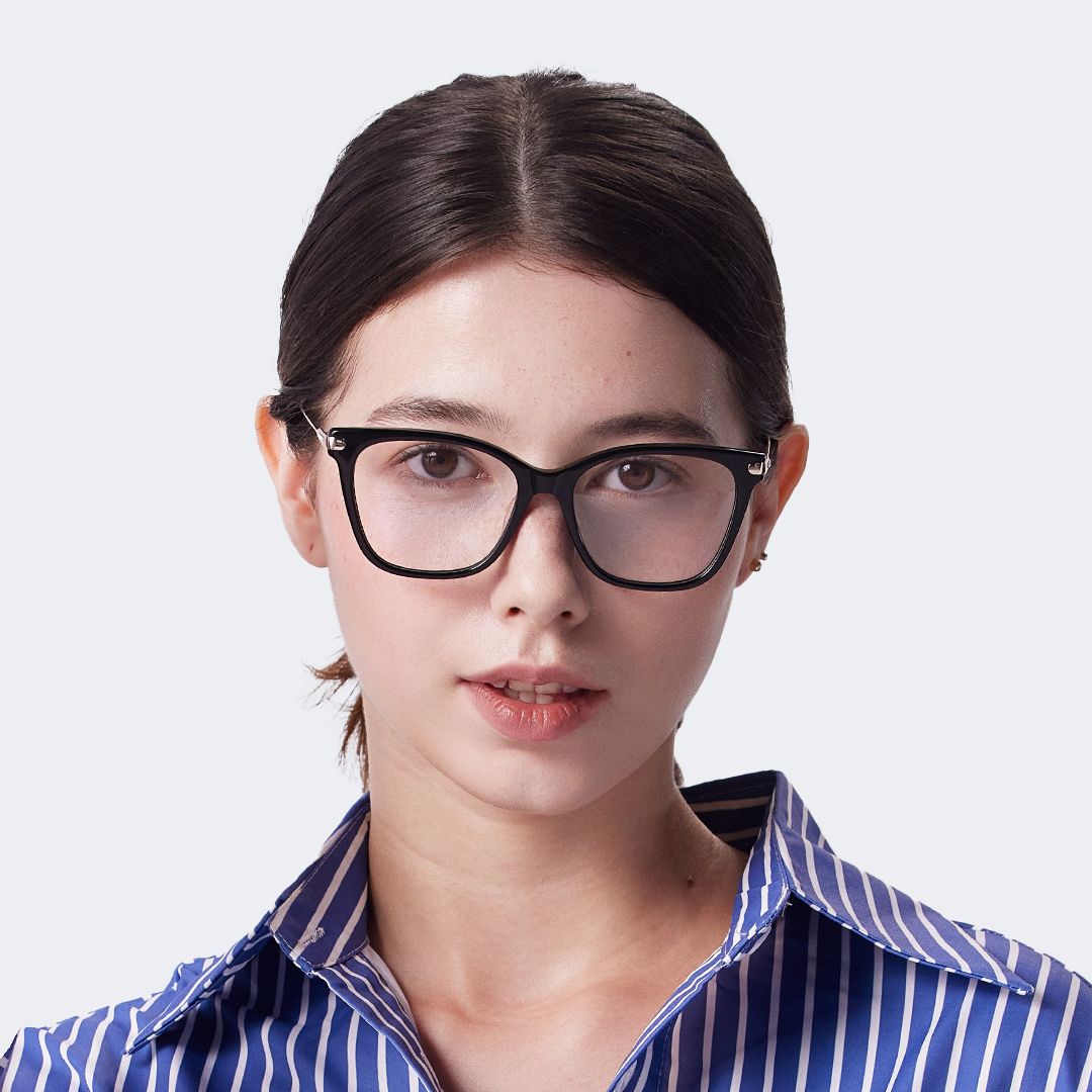 Full Frame Black Glasses With Shiny Diamonds6