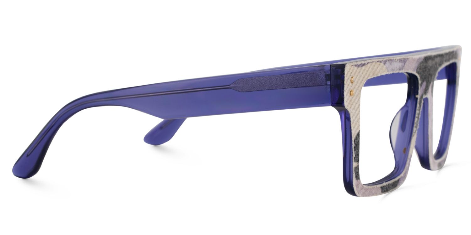 Vintage Rectangle Glasses With Purple Denim4