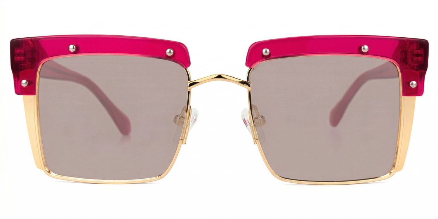 Kiana Mixed Rose-Pink Square Frame Sunglasses | ZEELOOL0