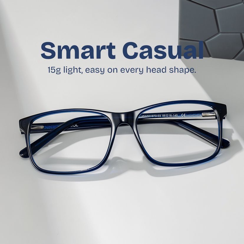 Connie Blue Rectangle Glasses