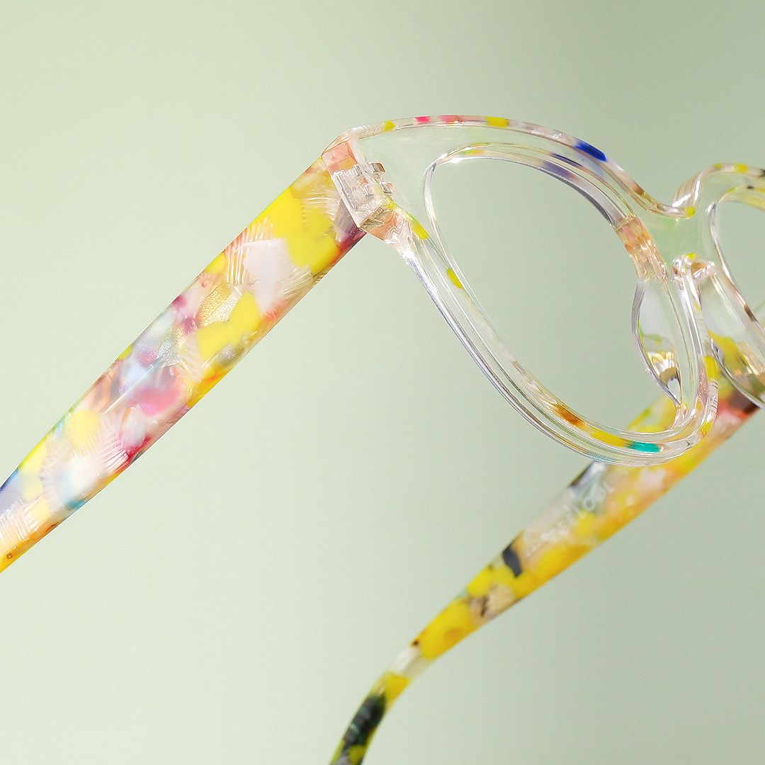 ETOです。 Jett Acetate Yellow Frame Glasses with Square Shape | Zeelool