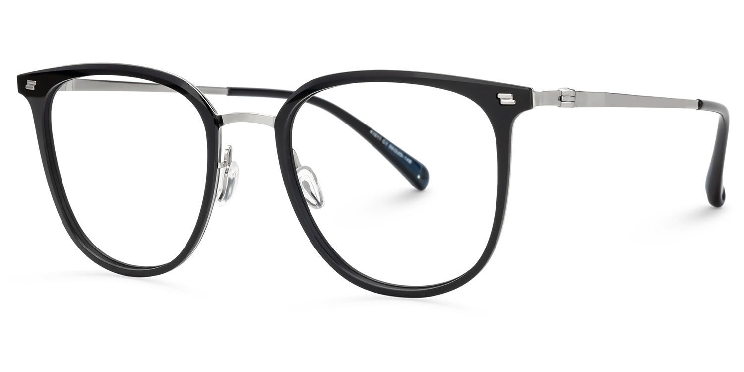Gilliane Round Black Blue Light Glasses Thin Frame | Zeelool1